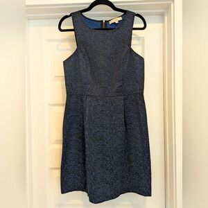 Elegant Blue And Black Sleeveless Dress